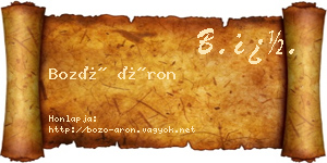 Bozó Áron névjegykártya
